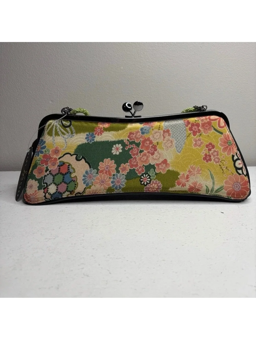 Mary Frances Patchwork Beaded Kiss Lock Purse NWT